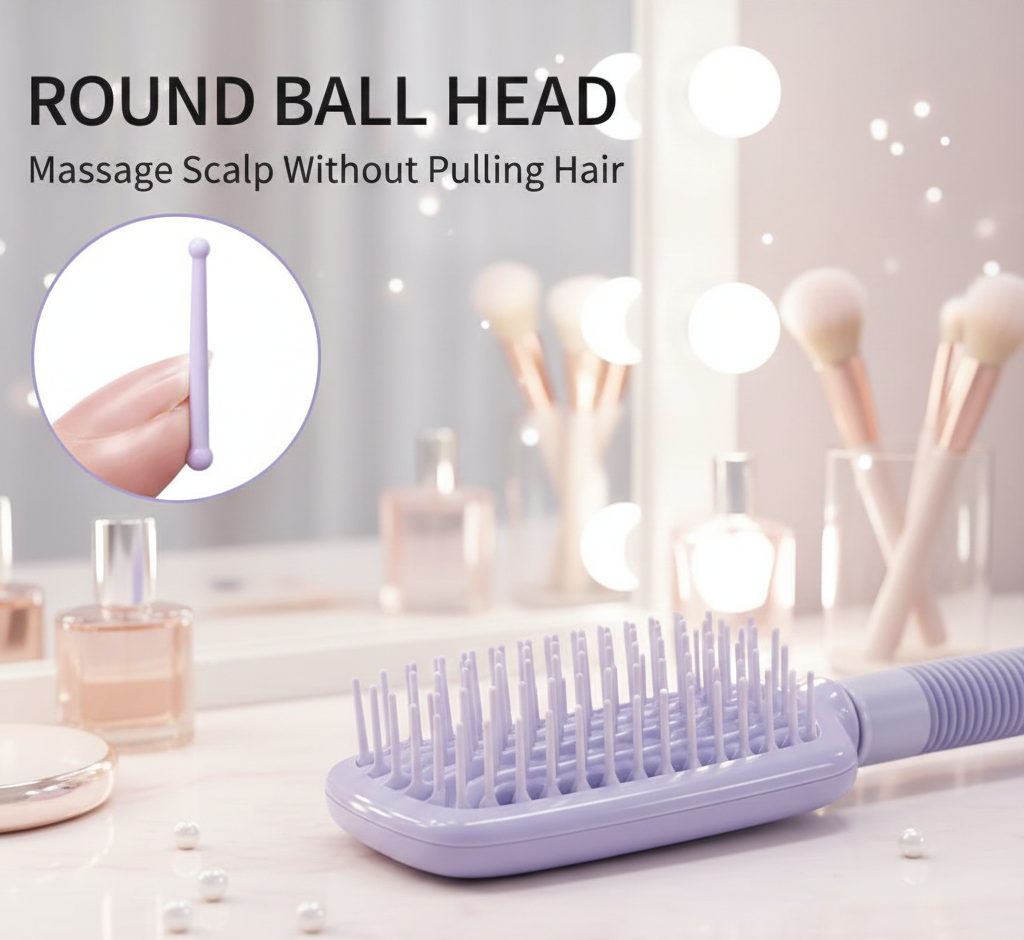 Easy-Clean Vented Hair Brush – No Hair Trapped, Rinses in Seconds