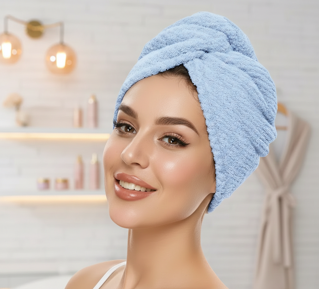 Super Absorbent Microfiber Hair Drying Towels (2 Pack) – 300 GSM Quick-Dry Turban