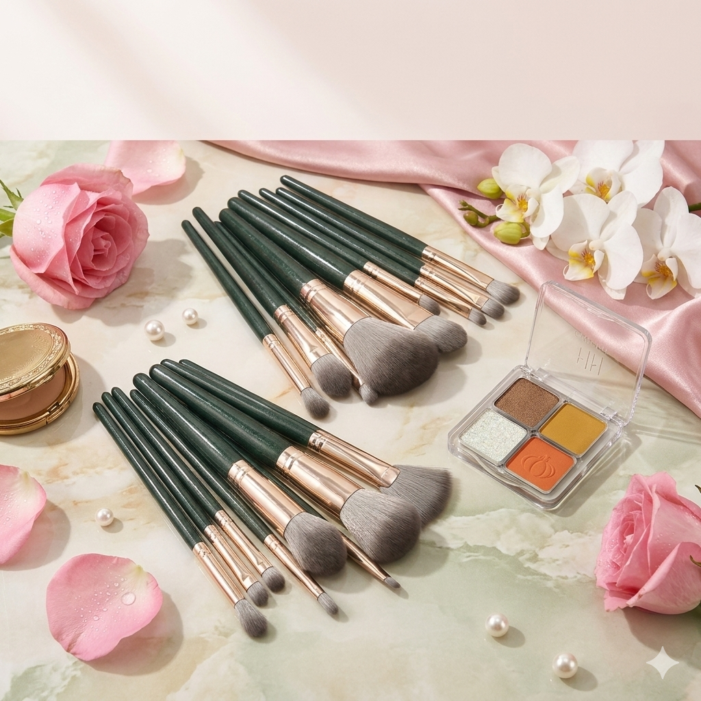 14-Piece Luxury Makeup Brush Set – Full Face & Eye Essentials