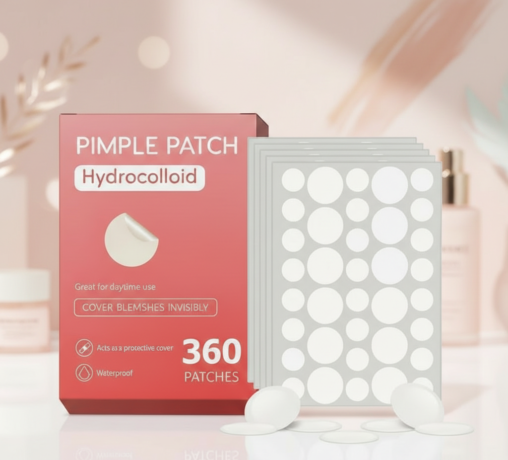 360pcs Hydrocolloid Spot Patches – Alcohol-Free, Day/Night Acne Treatment
