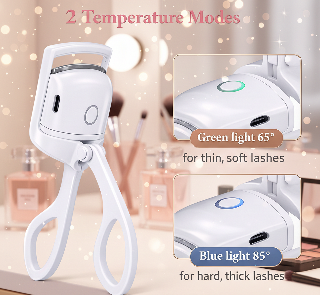 Electric Heated Eyelash Curler – Long-Lasting Curl with Gentle Heat Technology