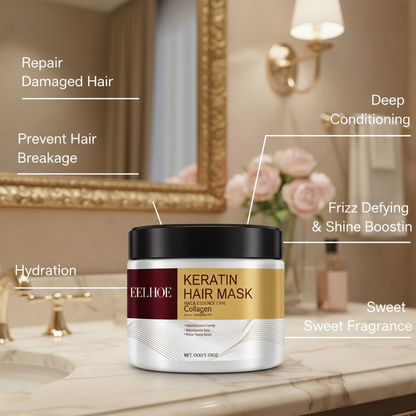 2-Pack Keratin Hair Mask – Deep Hydration & Repair for All Hair Types