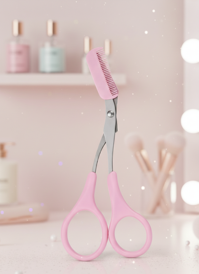 Precision Eyebrow Thinning Scissors with Built-In Comb – Safe & Easy Shaping