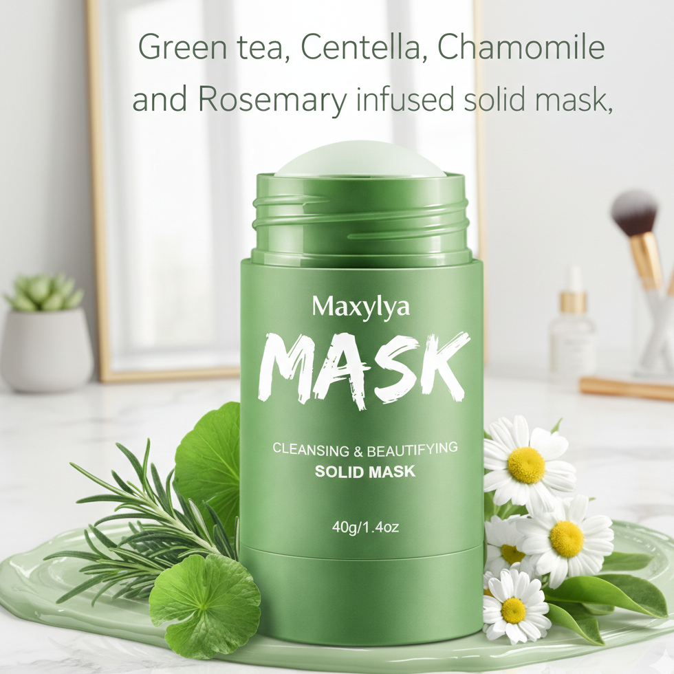 Green Tea Solid Clay Mask Stick – Deep Pore Cleansing & Oil Control