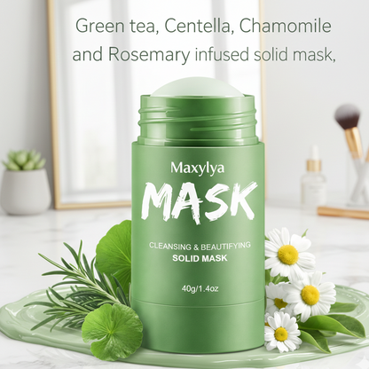 Green Tea Solid Clay Mask Stick – Deep Pore Cleansing & Oil Control