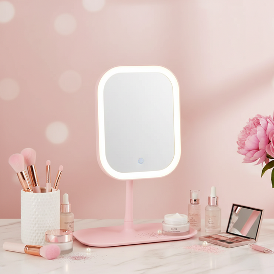 Elegance Compact LED Mirror – Touch-Control Light for Perfect Makeup Anytime