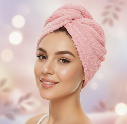 Super Absorbent Microfiber Hair Drying Towels (2 Pack) – 300 GSM Quick-Dry Turban