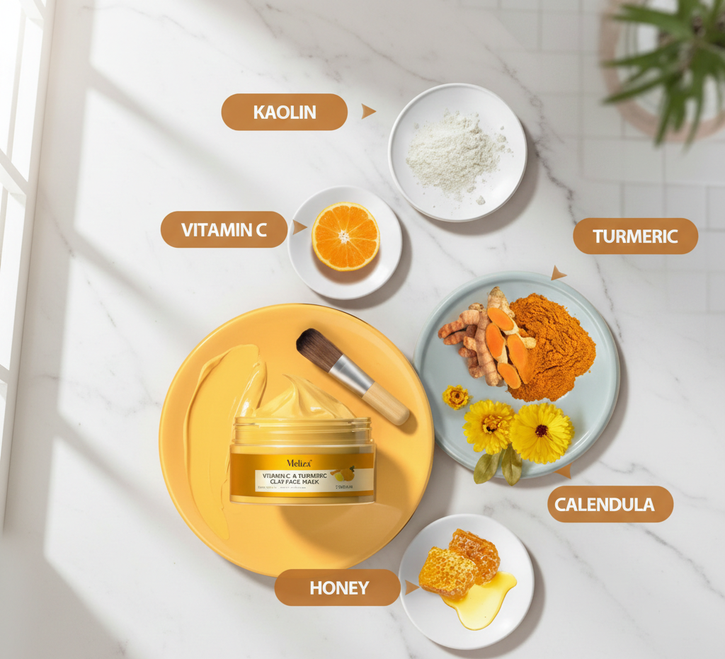 Turmeric Clay Face Mask – Deep-Cleansing, Brightening Skincare