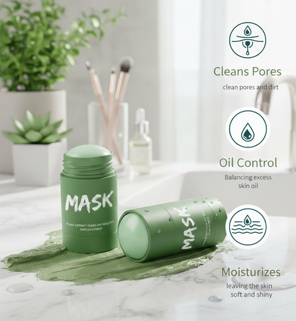 Green Tea Solid Clay Mask Stick – Deep Pore Cleansing & Oil Control