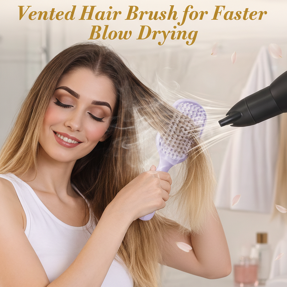 Easy-Clean Vented Hair Brush – No Hair Trapped, Rinses in Seconds