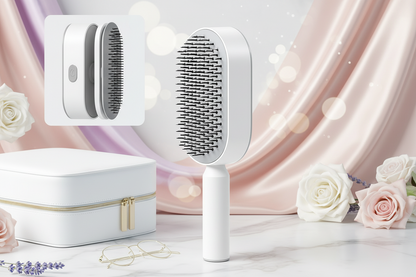 Self-Cleaning Hair Brush – Press-Type Design for Effortless Detangling